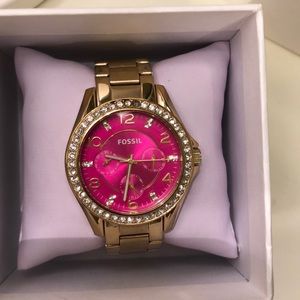 FOSSIL PINK FACED WATCH